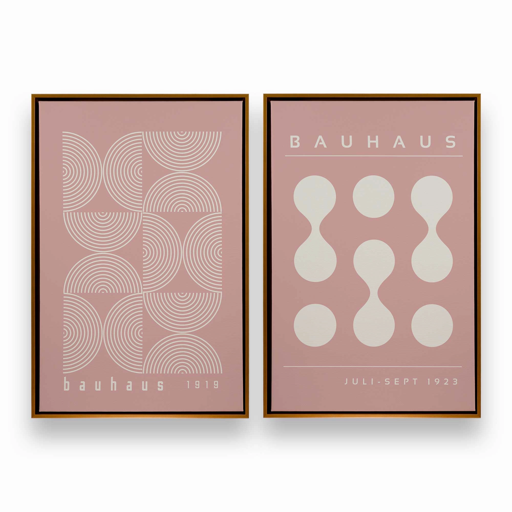 Pink Bauhaus Flow, Set of 2 Prints on Canvas