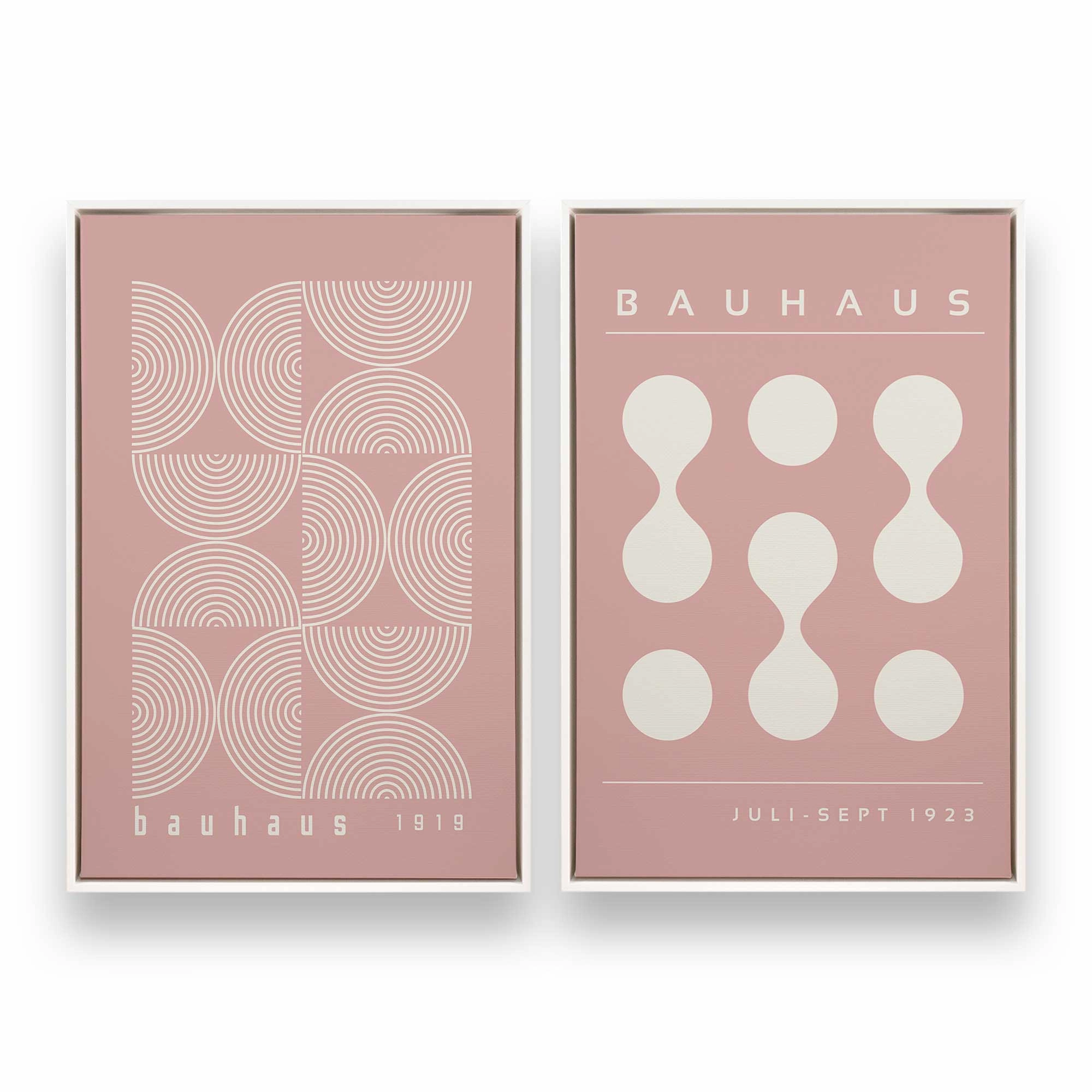 Pink Bauhaus Flow, Set of 2 Prints on Canvas