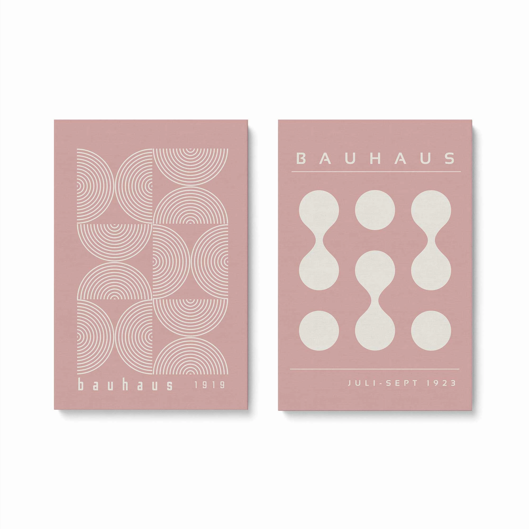 Pink Bauhaus Flow, Set of 2 Prints on Canvas