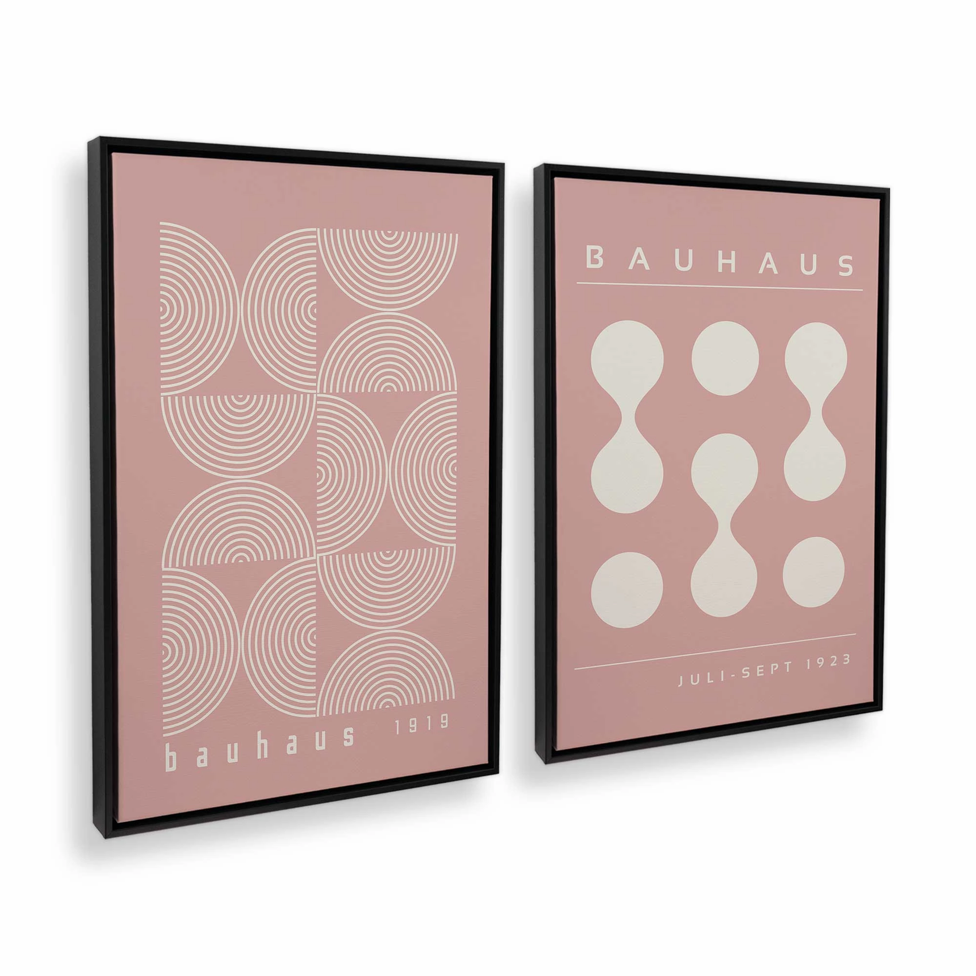 Pink Bauhaus Flow, Set of 2 Prints on Canvas