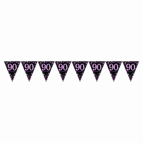 Pink Celebration 90th Prismatic Pennant Banner