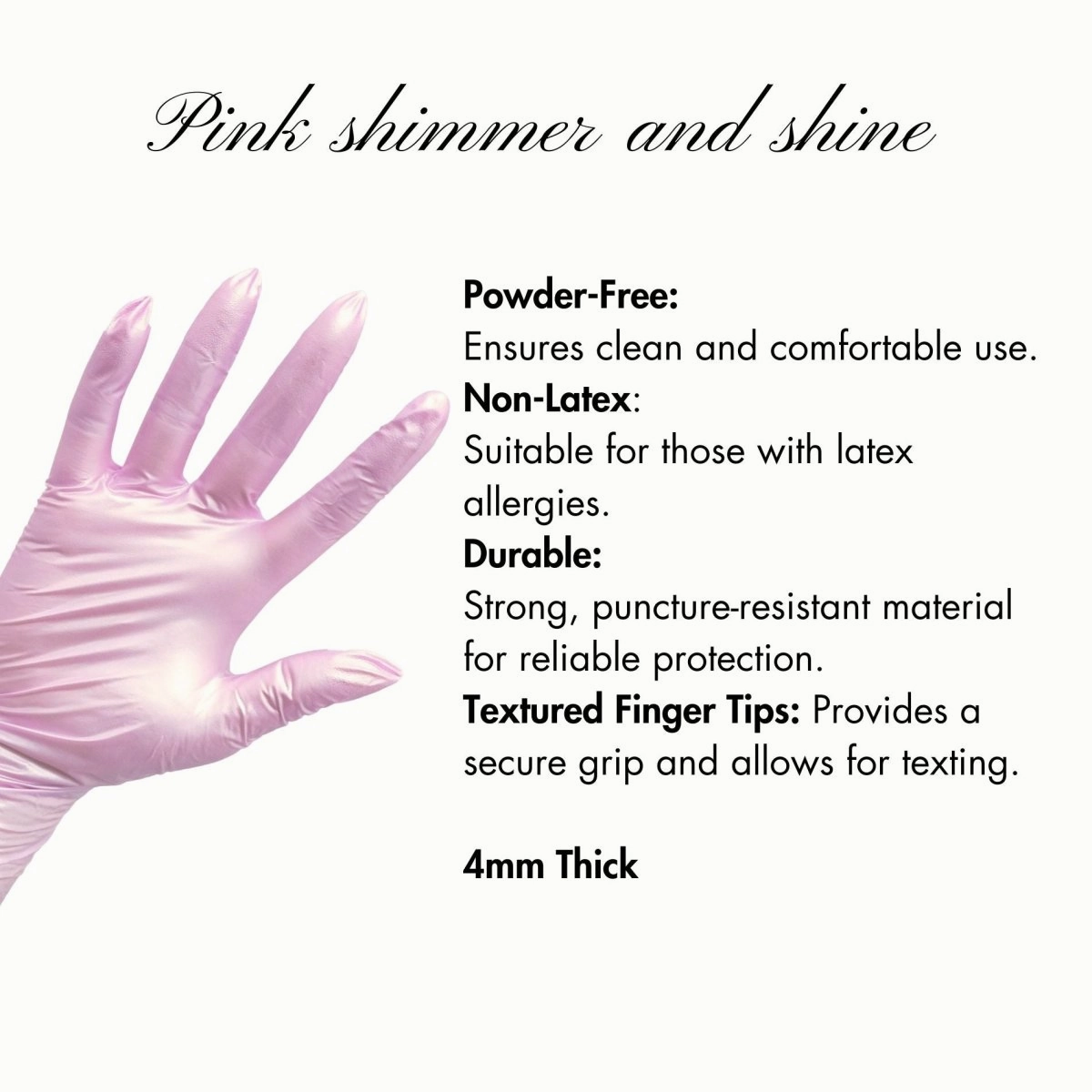 Pink Frost | Shimmery Nitrile Gloves