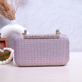 Pink Shimmery Fabric Clutch