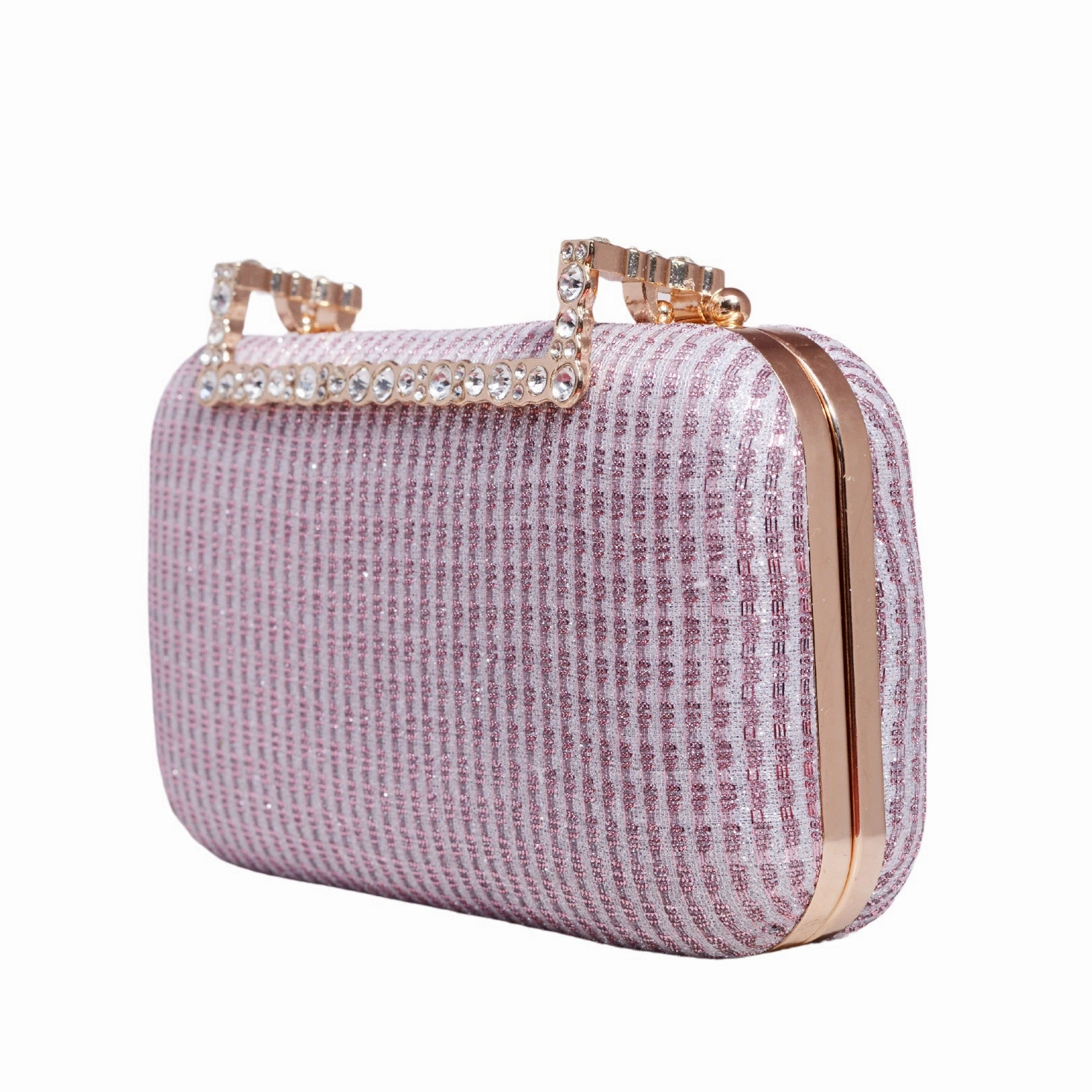 Pink Shimmery Fabric Clutch