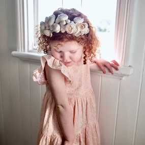 piper flower crown - peach peonies