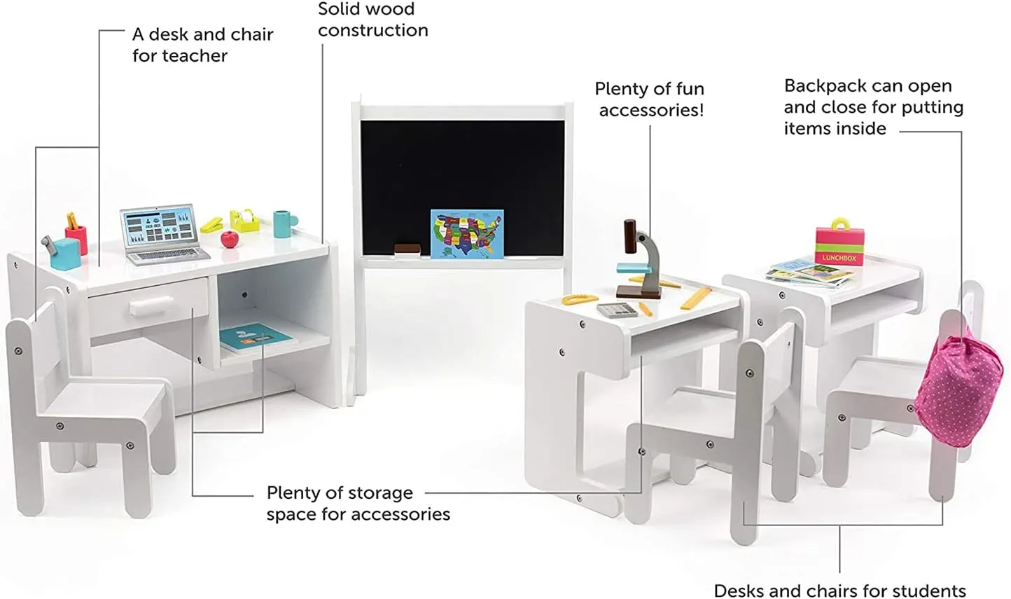 Playtime by Eimmie 18 Inch Doll Furniture (Complete Classroom Set)