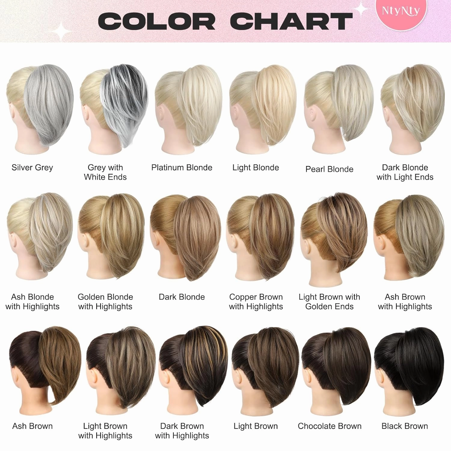 Ponytail Extension, 10" Short Claw Clip in Ponytail Hair Extensions Messy Bun Hair Piece Natural Soft Synthetic Straight Pony Tail Hair Pieces for Women - Chestnut Brown with Highlights