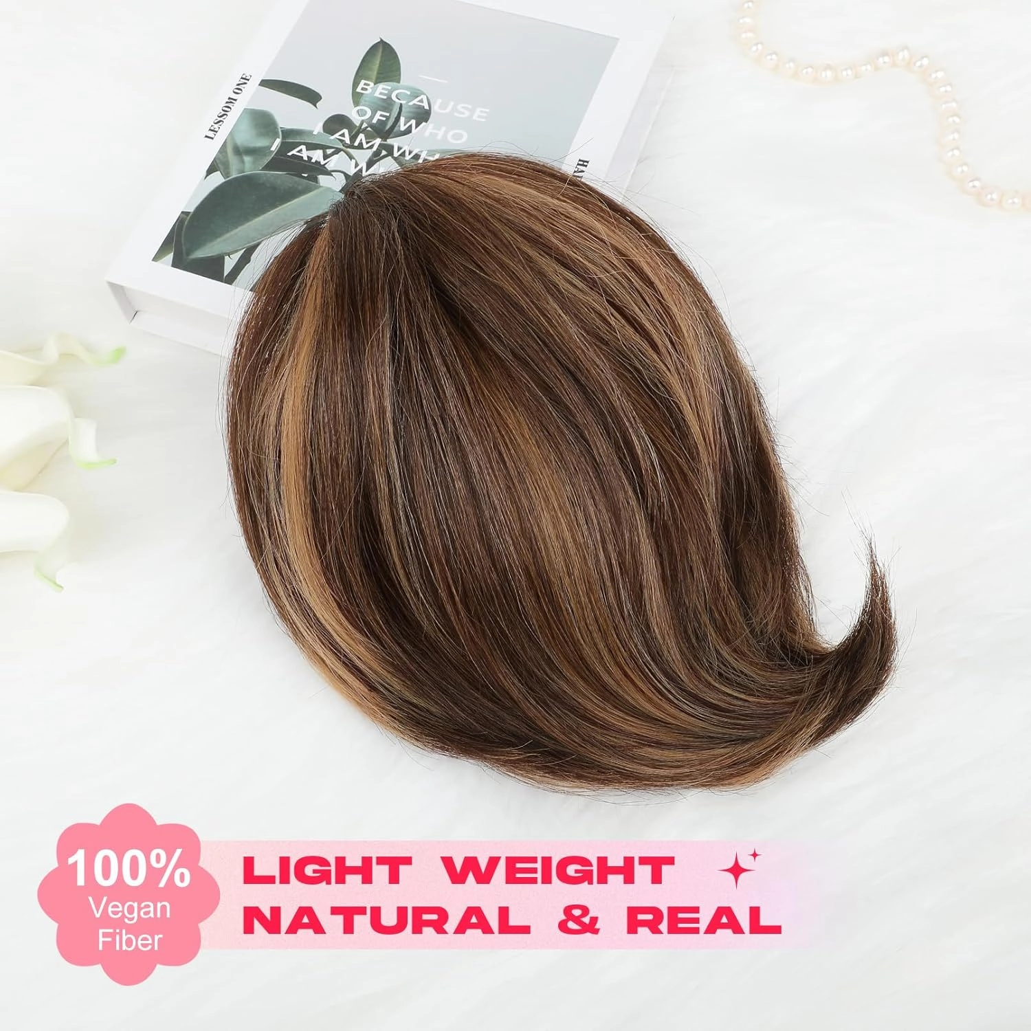 Ponytail Extension, 10" Short Claw Clip in Ponytail Hair Extensions Messy Bun Hair Piece Natural Soft Synthetic Straight Pony Tail Hair Pieces for Women - Chestnut Brown with Highlights