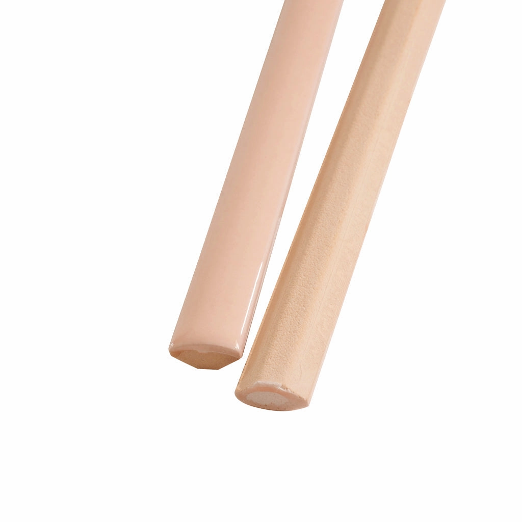 Powder Pink 0.5x8 Glossy Ceramic Pencil Tile Trim (10 pack, 0.27 sq ft/case) - Sample