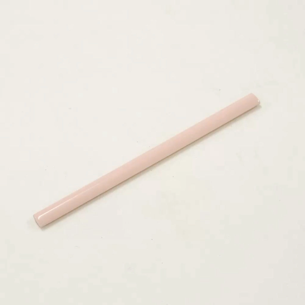 Powder Pink 0.5x8 Glossy Ceramic Pencil Tile Trim (10 pack, 0.27 sq ft/case) - Sample