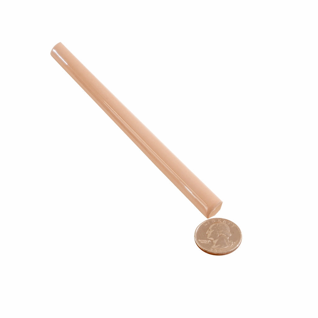 Powder Pink 0.5x8 Glossy Ceramic Pencil Tile Trim (10 pack, 0.27 sq ft/case) - Sample