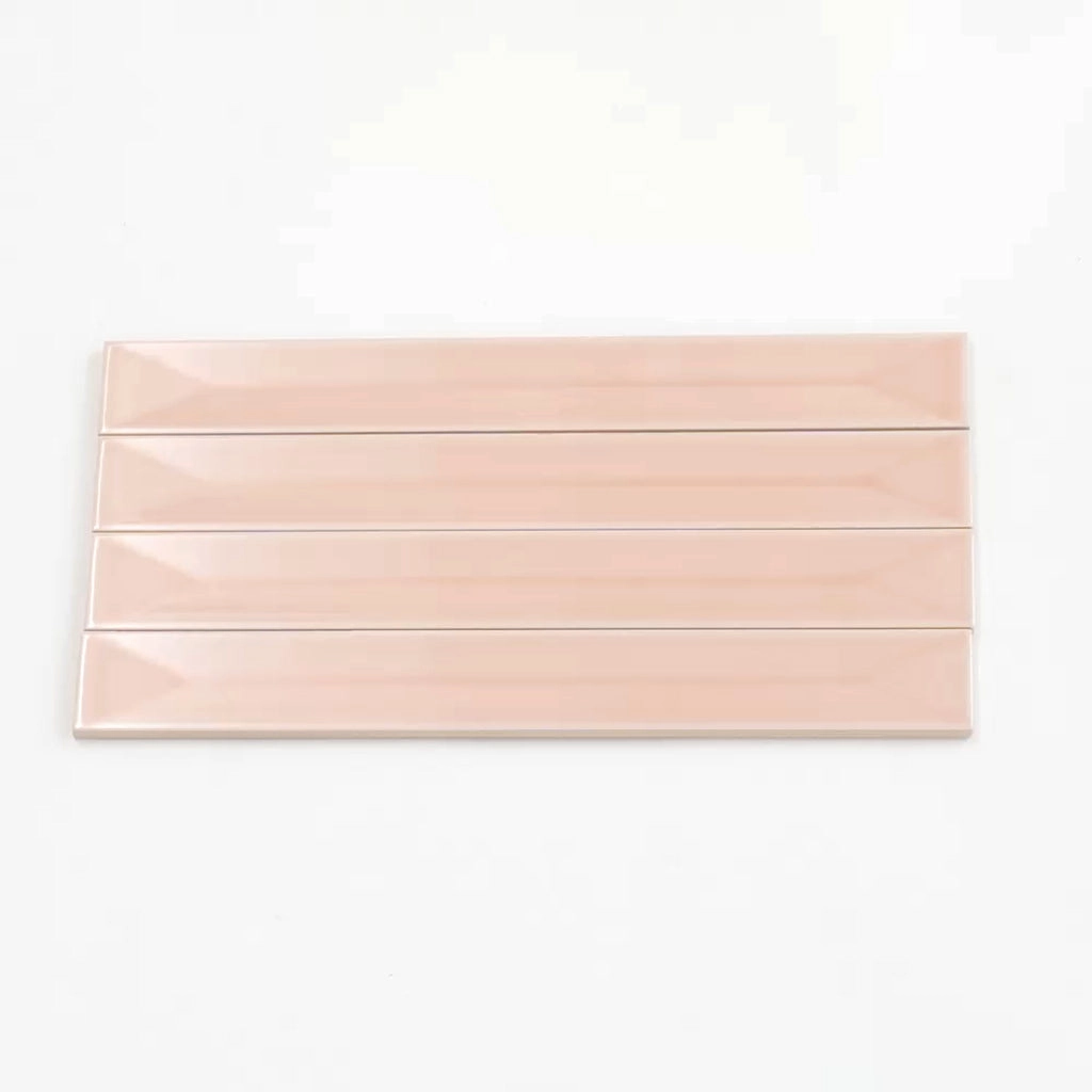 Powder Pink 2x16 Glossy Ceramic Deco Subway Tile (50 pack,10.76 sq ft/case) - Sample