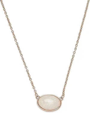 Pura Vida 16" Rose Gold Opal Necklace - Adjustable Length, Brass Base - Brand Charm, 3" Extender