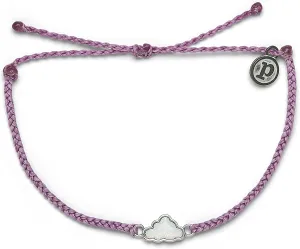 Pura Vida Silver or Rose Gold Opal Cloud Bracelet w/Synthetic Opalite - 100% Waterproof, Adjustable Band, Brand Charm