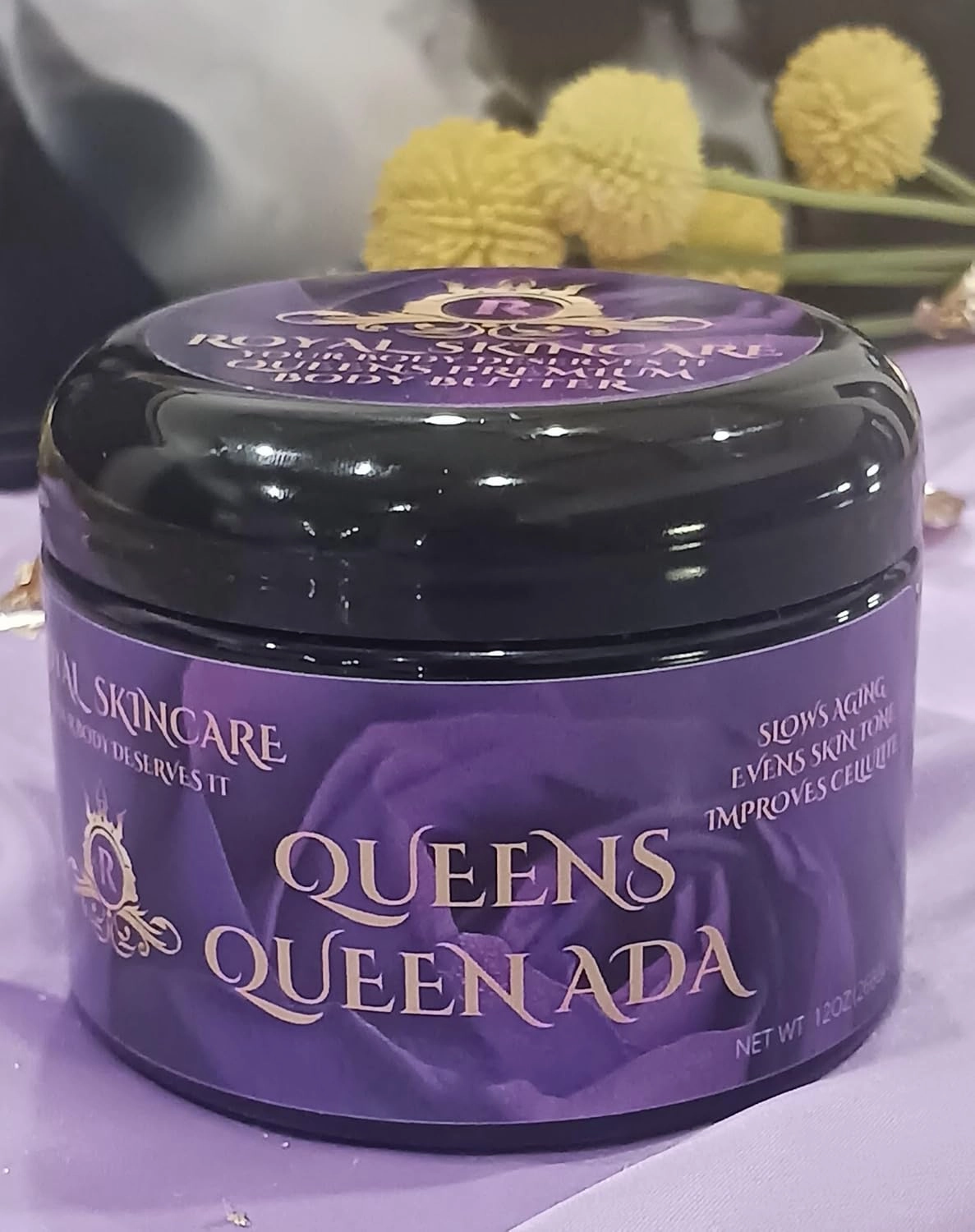 Queen Ada, Royal Skincare Premium Body Butter for Women, Hydrating and Firming Skincare for Dry Skin, Cellulite, Stretch Marks, or Uneven Tone, Restores Soft Supple Firmness, 8 oz, 12 oz. (12oz)