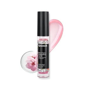Quenc'h Illuminating Lip Oil with Cherry Blossom & Patchouli Oil (Pink), Korean Lip Oil for Plump, Glossy & Smooth Lips, Non-Sticky, Non-Greasy, Made in Korea (5ml)