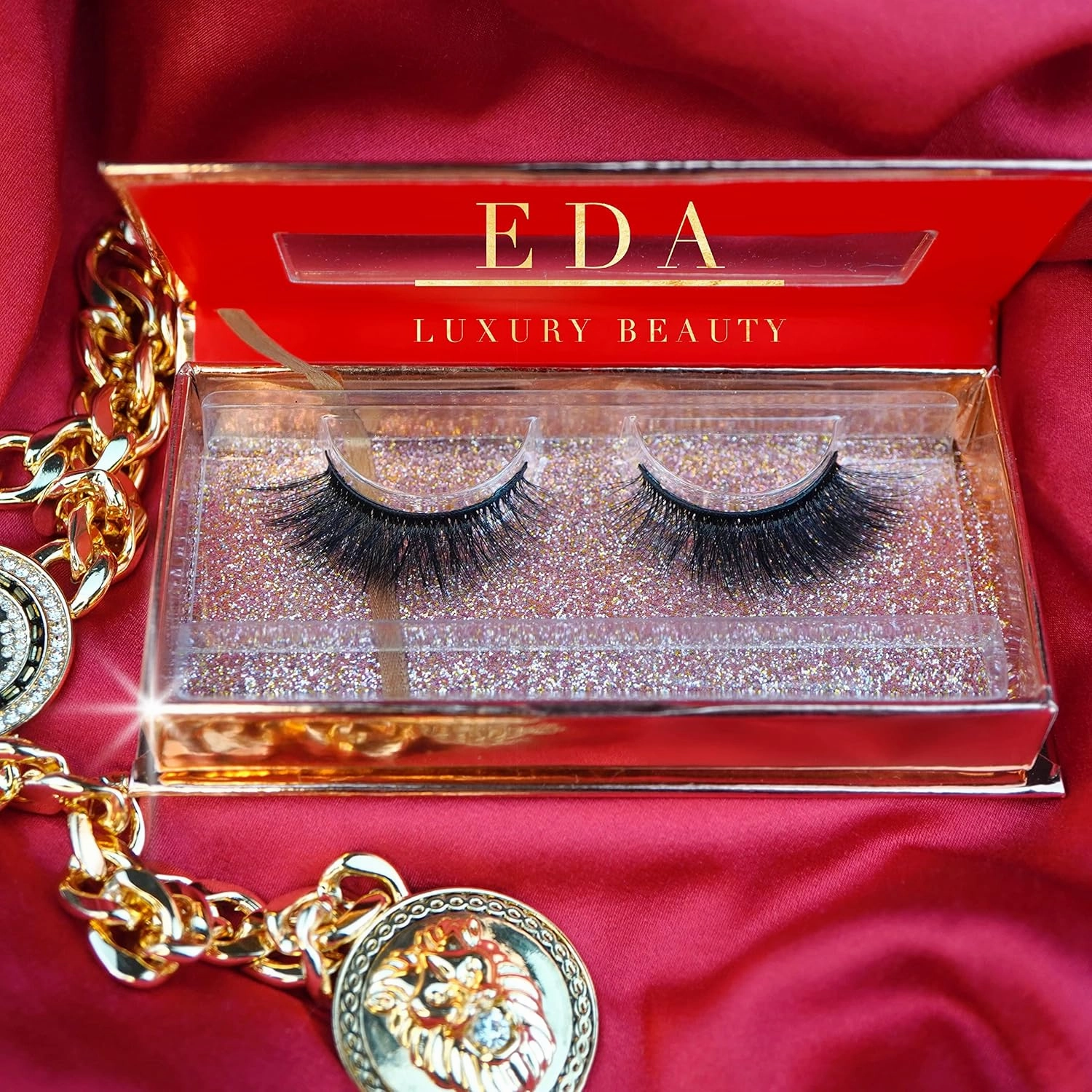 Romance Faux Mink False Eyelashes - Full Volume, Double Layered, Extra Long Eyelash Extensions, Eye Lifting, Dramatic Cat-Eye Effect 3D Fake Eyelashes - Vegan & Cruelty-Free