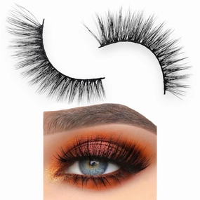 Romance Faux Mink False Eyelashes - Full Volume, Double Layered, Extra Long Eyelash Extensions, Eye Lifting, Dramatic Cat-Eye Effect 3D Fake Eyelashes - Vegan & Cruelty-Free