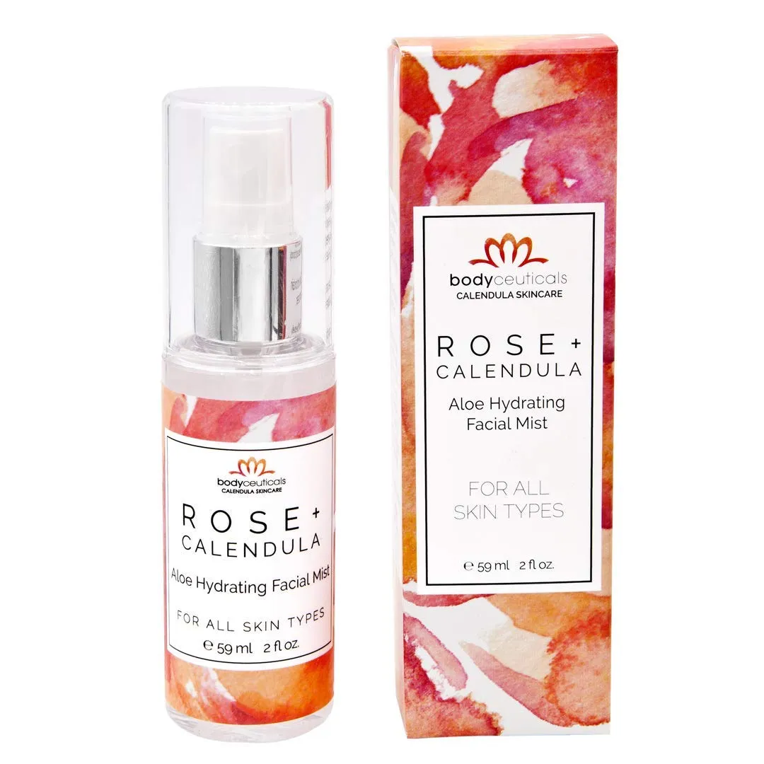 Rose   Calendula Aloe Hydrating Facial Mist - For All Skin Types - Non-GMO, Vegan, Wheat-Free, Gluten-Free, Soy-Free - 2oz