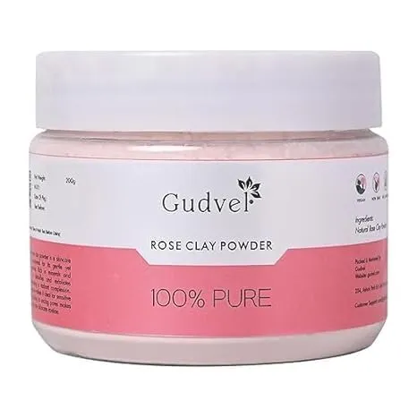 Rose Clay Powder for Face, Skin Care, Mask, Rose Powder for Naturally Glowing Skin, Detoxify, Exfoliate, Multani Mitti Face Pack, Daily Skincare Essentials - 200gm