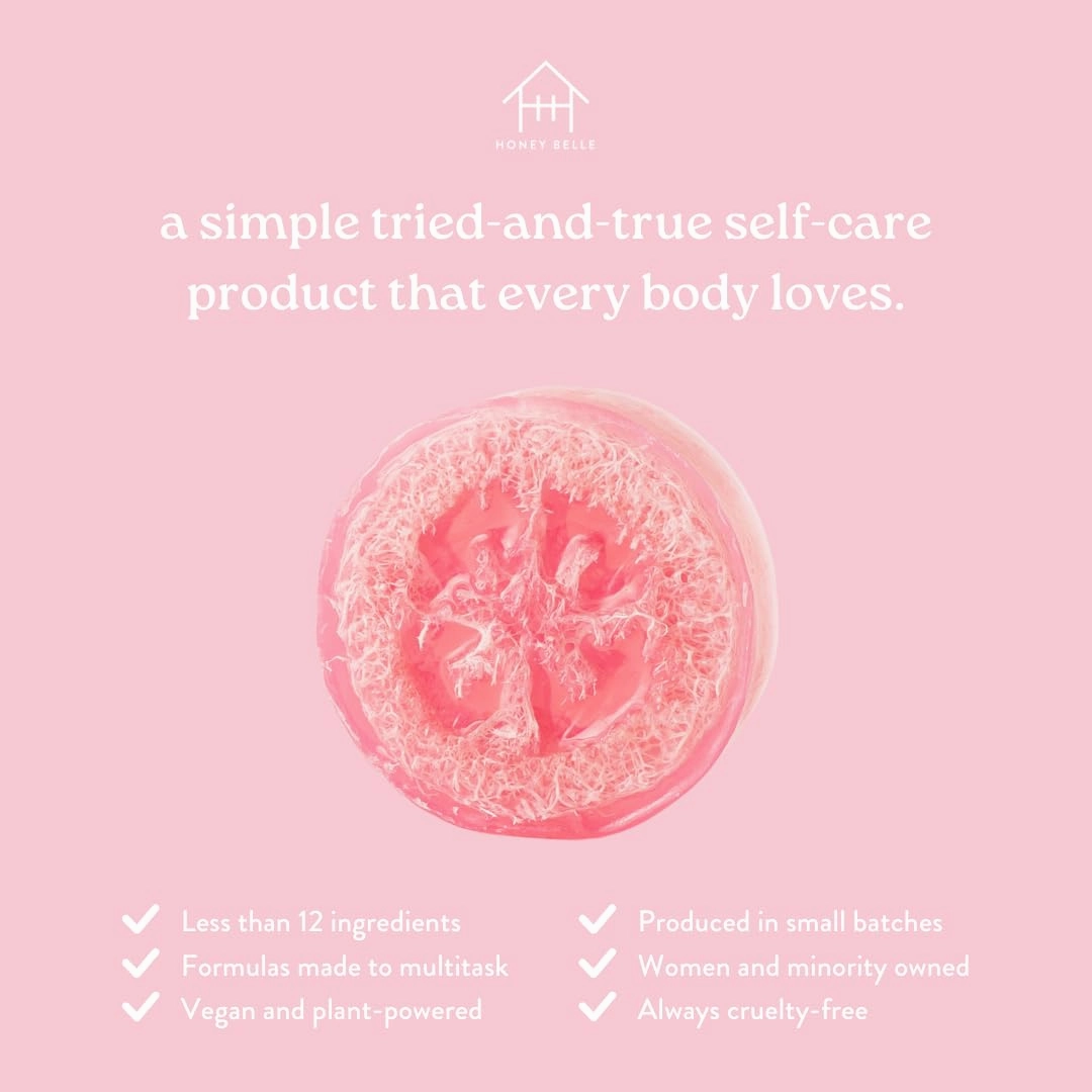 Rose Exfoliating Loofah Soap 2-Pack - Exfoliating Bar Soap with Loofah Inside - Cleansing, Moisturizing, Nourishing, Scrubby Soap - Plant-Based, Eco-Friendly, Vegan, Cruelty-Free