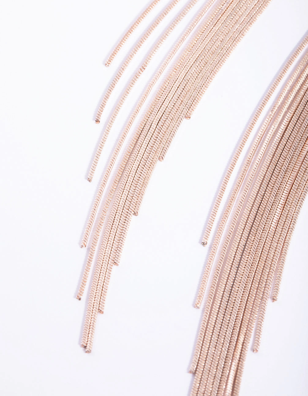 Rose Gold Waterfall Diamond Cut Earrings