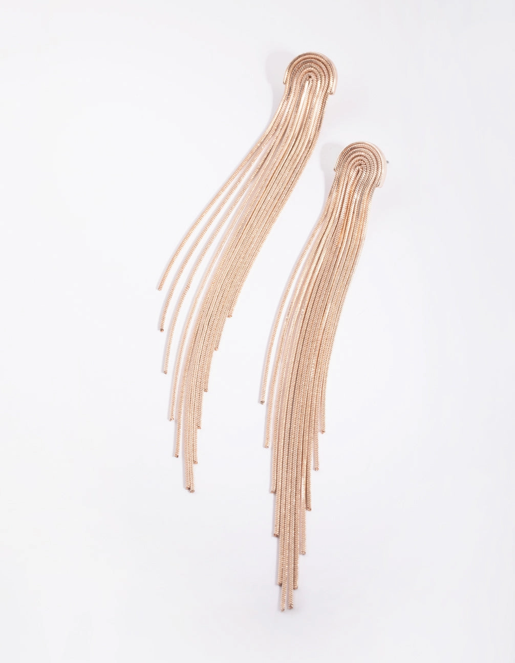 Rose Gold Waterfall Diamond Cut Earrings