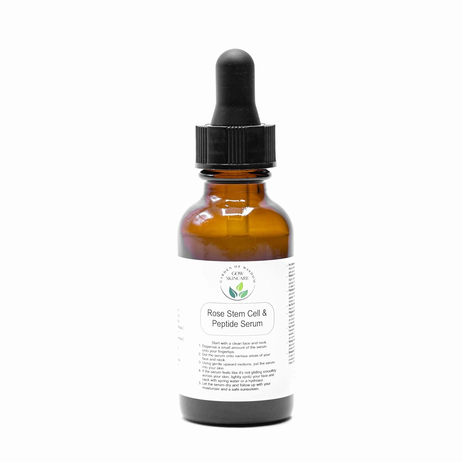 Rose Stem Cell & Peptide Serum - Hydrate, Smooth, and Rejuvenate with Rose Hydrosol, Rose Stem Cells, advanced Peptides, and Antioxidants for Radiant, Youthful-Looking Skin - Garden of Wisdom