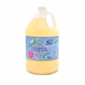 Rose Water Pure Castile Liquid Soap for Face, Hand & Body Wash- Vegan, Made in USA, All Skin Types, Dry & Sensitive Skin (1 Gallon)