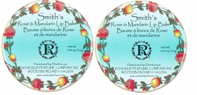 Rosebud Smith's Lip Balm | Rose and Mandarin | 0.8 Ounce Tin TWO PACK