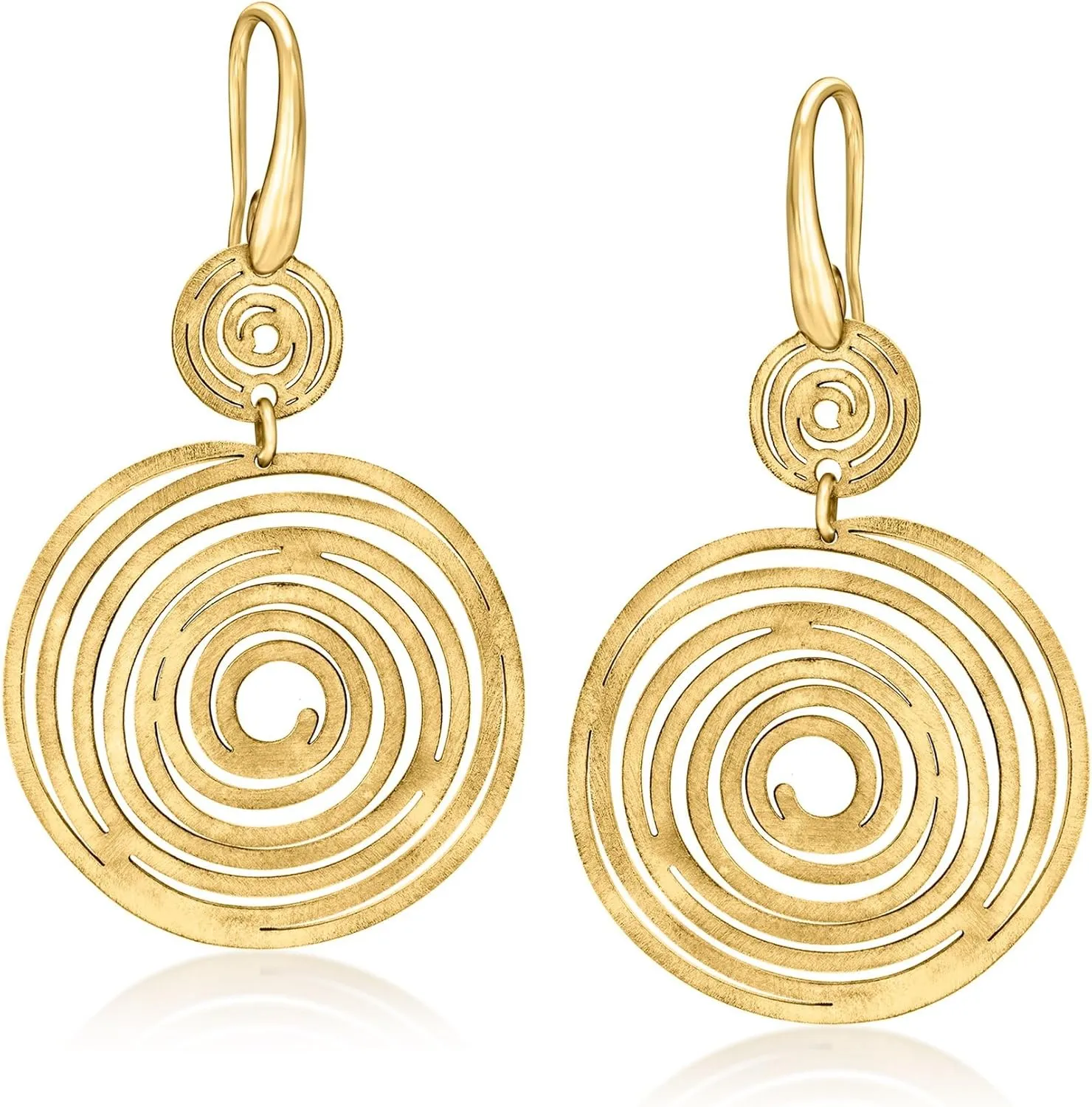 Ross-Simons Italian 18kt Gold Over Sterling Spiral Drop Earrings