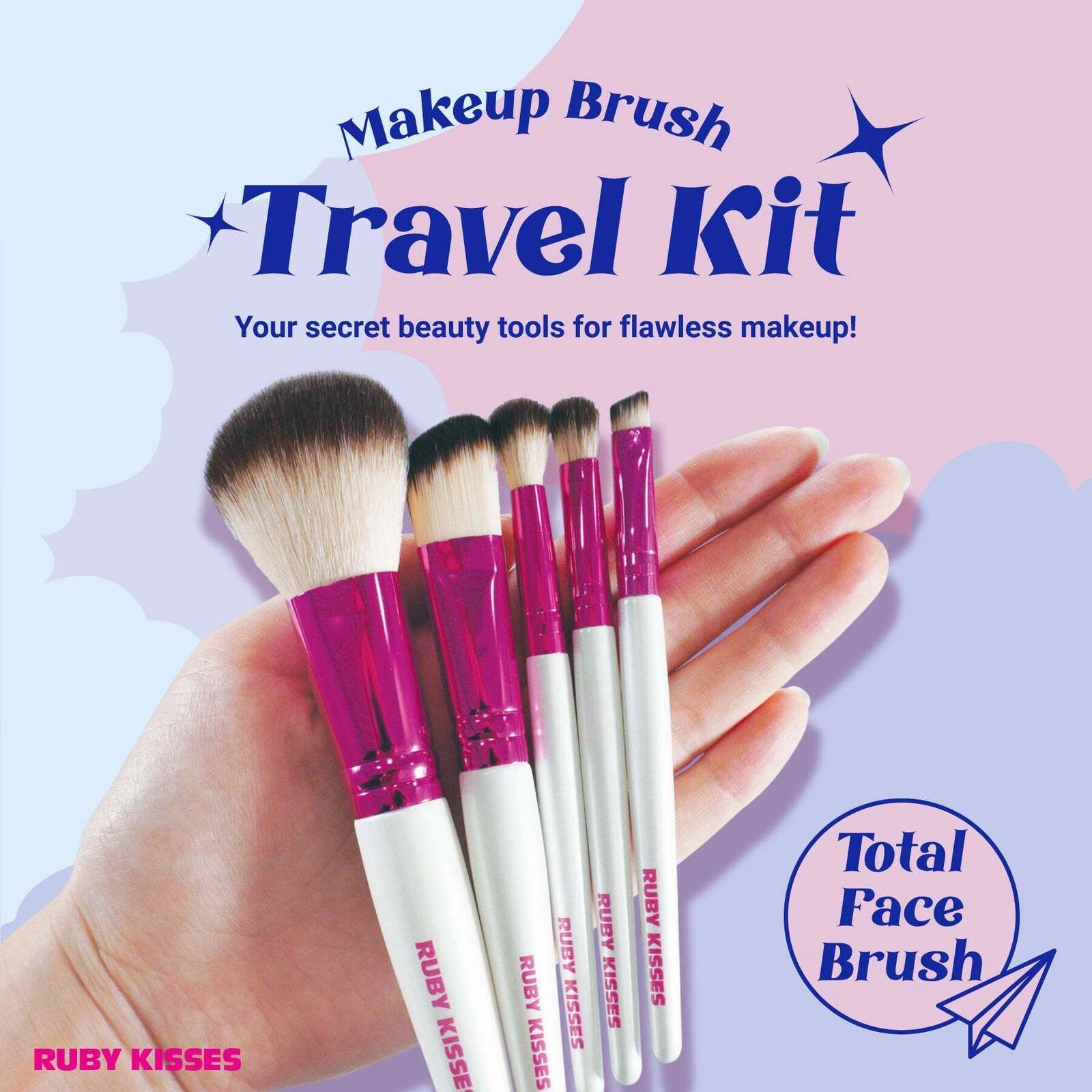 Ruby Kisses Makeup Brush Kit – Face, Eye & Complexion Sets | 01, 02, 03 Variants