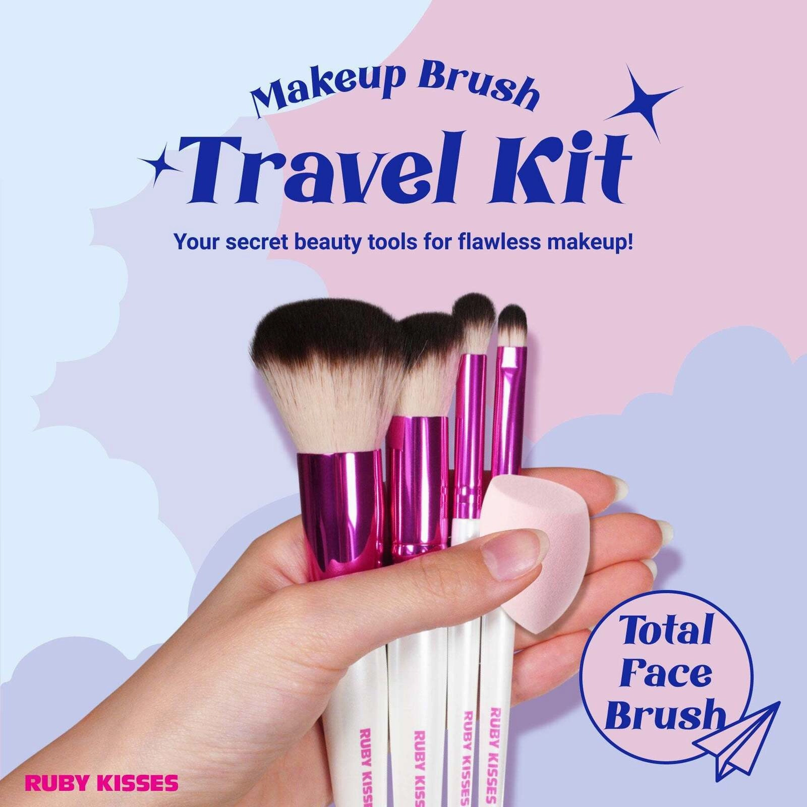 Ruby Kisses Makeup Brush Kit – Face, Eye & Complexion Sets | 01, 02, 03 Variants