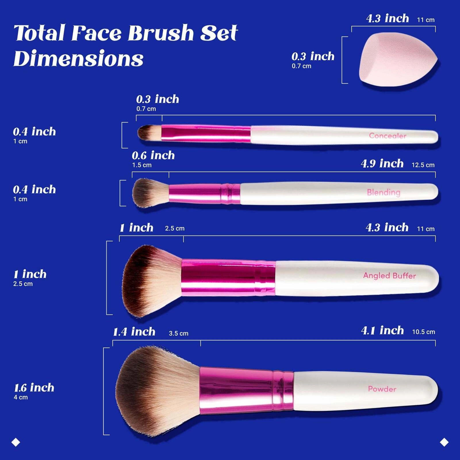 Ruby Kisses Makeup Brush Kit – Face, Eye & Complexion Sets | 01, 02, 03 Variants