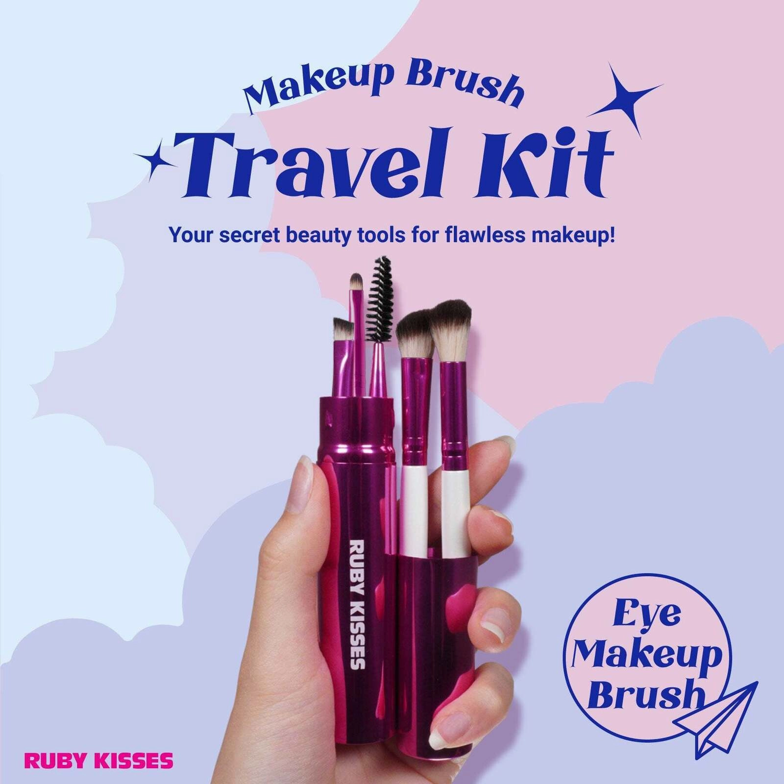 Ruby Kisses Makeup Brush Kit – Face, Eye & Complexion Sets | 01, 02, 03 Variants