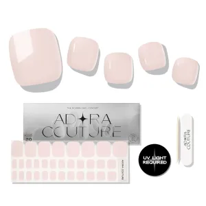 Semi Cured Gel Nail Strips Pedicure Stickers, 32 Pieces, Glossy Gel Nail Stickers for Toes, Salon Quality Nails at Home, UV Light Required, Pink P