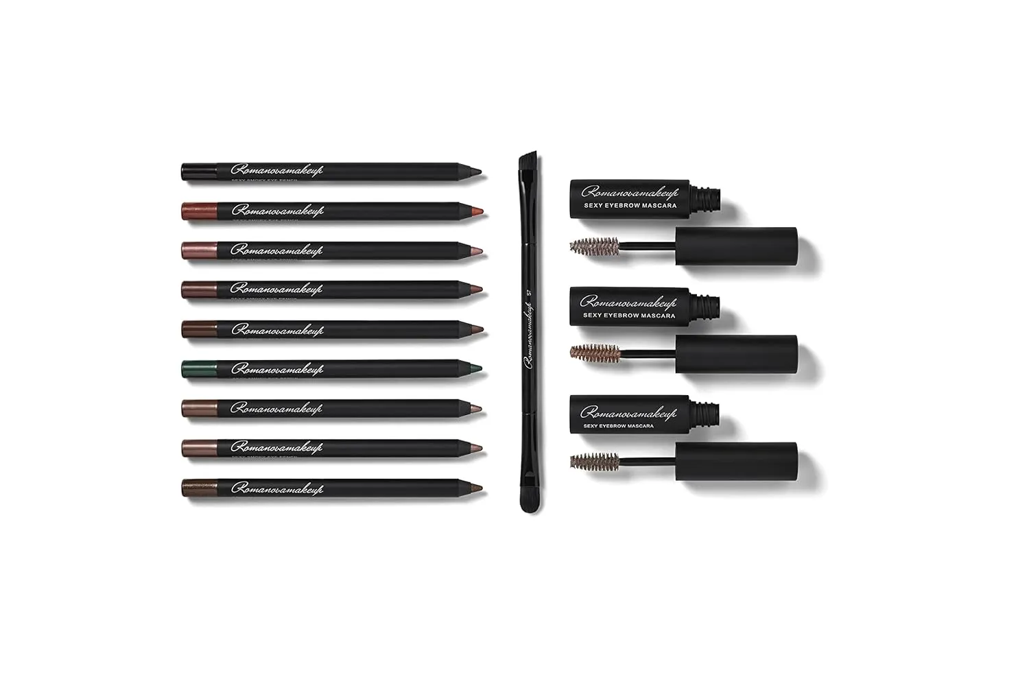 Sexy Perfect Liner Face Brush. Durable and Dense Soft Brush for Easy Lines by Romanovamakeup. Blend Lines, Outlines Pout. Create Intense Cat Eye and Defined Brows. No streak, Spot or Shed for Women.
