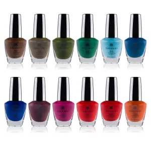 SHANY Nail Polish Set - Nail Lacquer Quick Dry, Full Size, Vibrant, Colorful, Trendy, Semi Glossy, Shimmery, Matte Nail Polish Set - 12 Colors - Funky Collection