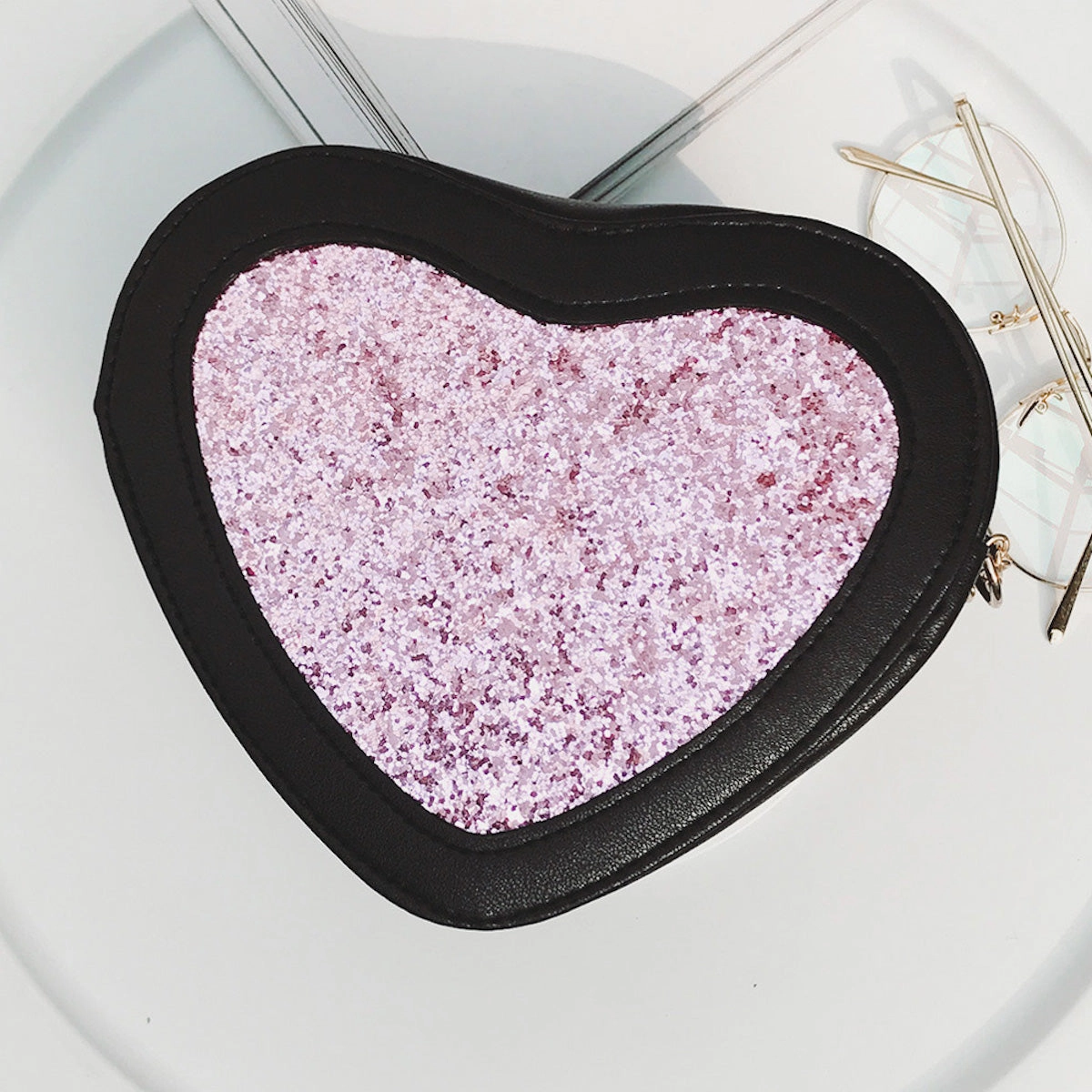 Shimmery Heart Sling Bag