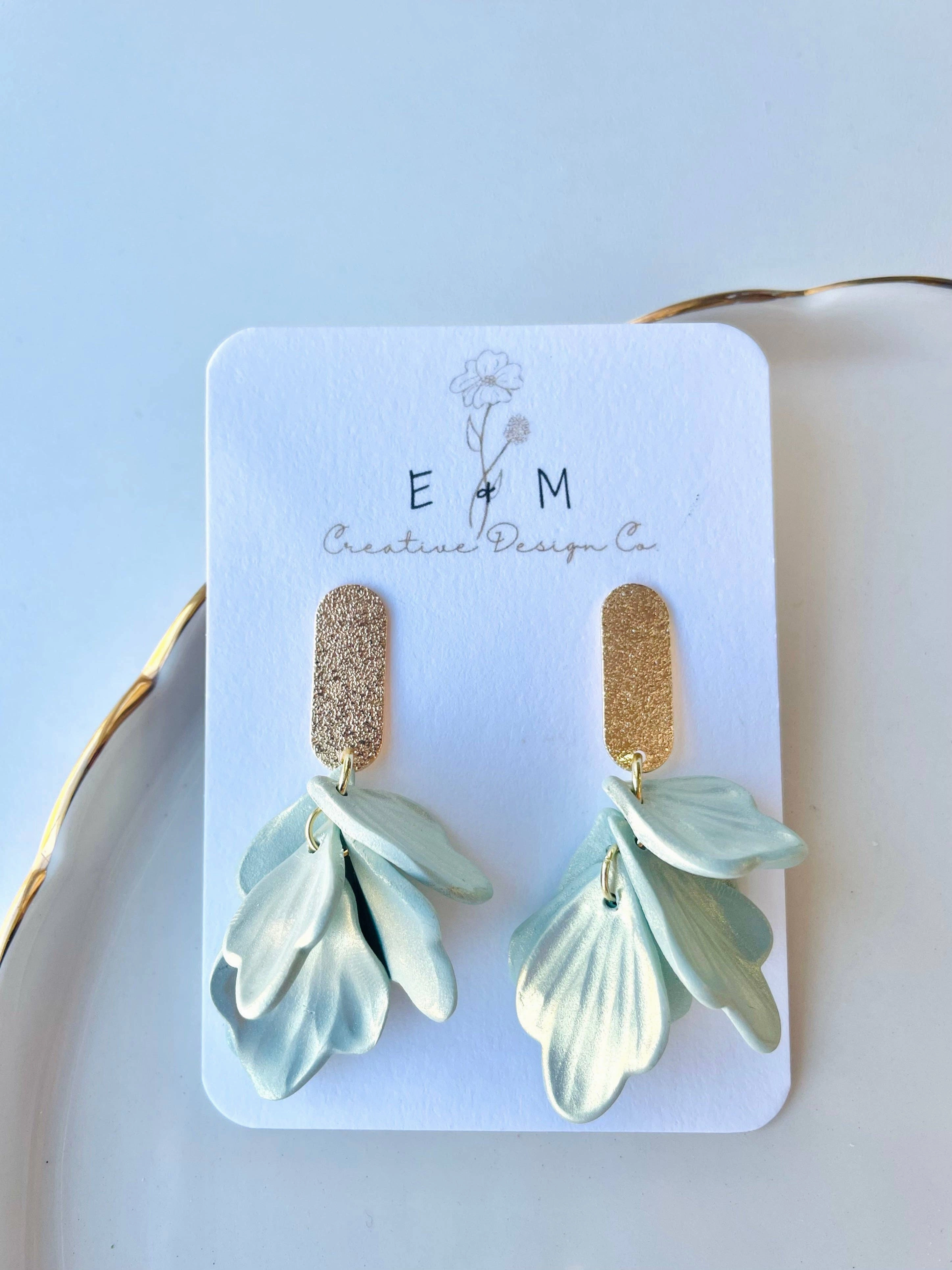 Shimmery Petal Clay Earrings
