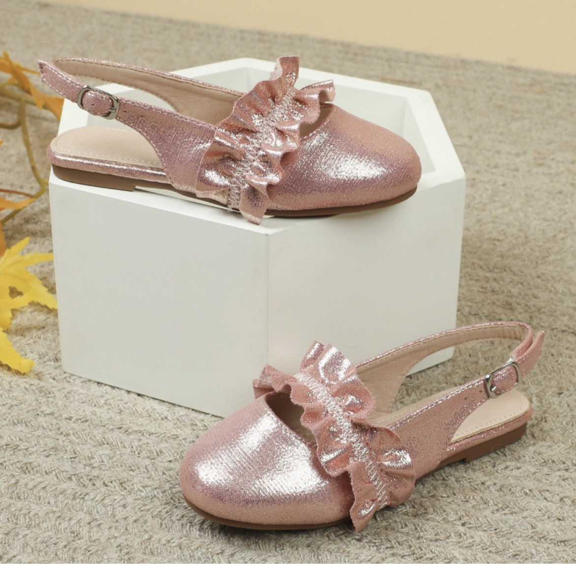 Shimmery Rose Pink Slingbacks