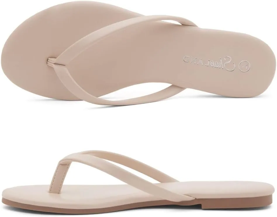 Shoe Land Flip Flops for Women 2025 – Memory Foam Comfort Flat Sandals | Lightweight Thong Slides for Beach, Pool, Travel & Walking | Non-Slip Summer Sandals