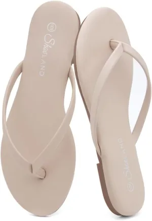 Shoe Land Flip Flops for Women 2025 – Memory Foam Comfort Flat Sandals | Lightweight Thong Slides for Beach, Pool, Travel & Walking | Non-Slip Summer Sandals