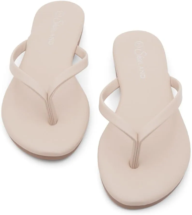Shoe Land Flip Flops for Women 2025 – Memory Foam Comfort Flat Sandals | Lightweight Thong Slides for Beach, Pool, Travel & Walking | Non-Slip Summer Sandals