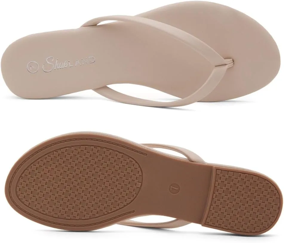 Shoe Land Flip Flops for Women 2025 – Memory Foam Comfort Flat Sandals | Lightweight Thong Slides for Beach, Pool, Travel & Walking | Non-Slip Summer Sandals