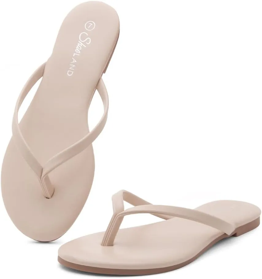 Shoe Land Flip Flops for Women 2025 – Memory Foam Comfort Flat Sandals | Lightweight Thong Slides for Beach, Pool, Travel & Walking | Non-Slip Summer Sandals