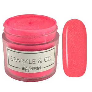 Sparkle & Co. Dip Powders – dp.207 Island Girl (Sparkly Bright Pink) 1 Ounce Dipping Powder Jar For Manicure DIY Summer Shade, No Lamp Needed