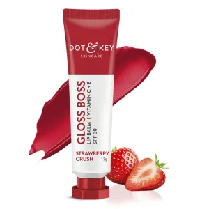 Strawberry Lip Balm for Soft and Naturally Pink Lips SPF 30 & Vitamin C E Fades Lip Pigmentation For Dark Lips -12gmStrawberry Lip Balm