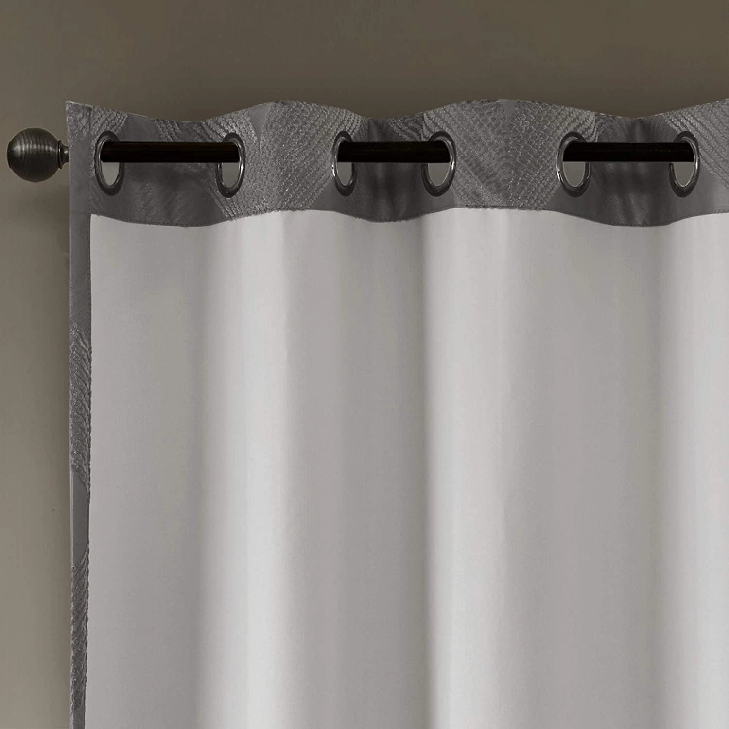 Sun Smart Bentley Total Blackout Curtains Window, Ogee Knitted Jacquard, Grommet Top Living Room Decor, Thermal Insulated Light Blocking Drape for Bedroom and Apartments 50x84, Charcoal