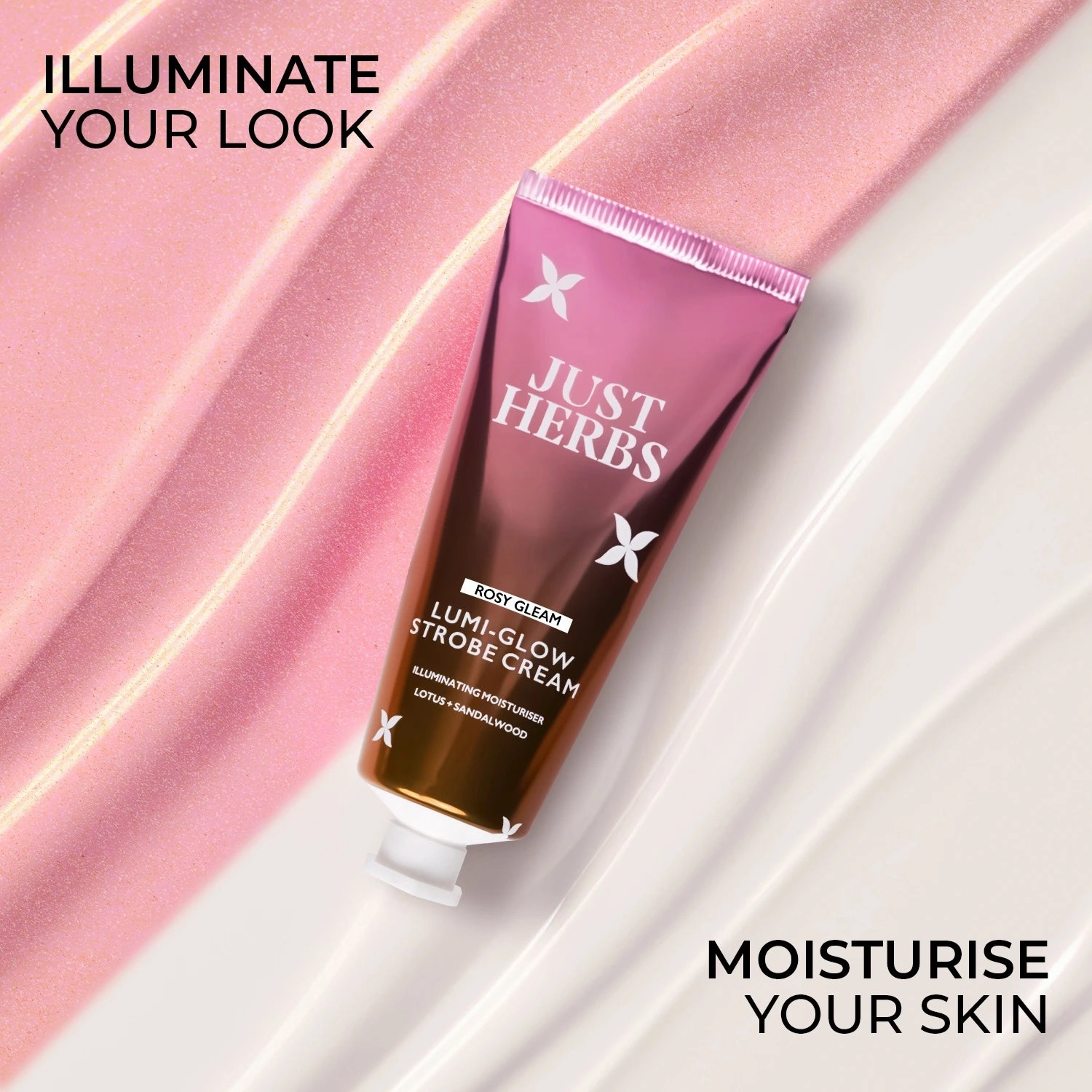 Sunlit Gleam: Lumi-glow Strobe Cream with Lotus & Sandalwood
